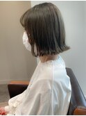 ☆ブリーチなしオリーブグレージュ外ハネボブ☆