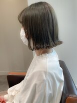 ネイヴィル オモテサンドウ(navile omotesando) ☆ブリーチなしオリーブグレージュ外ハネボブ☆