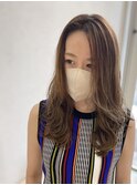 大人ノーブル前髪なしニュアンス透明感グレージュロング