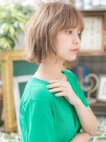 カバーヘアアンドスパ ブリス 浦和(COVER HAIR&SPA bliss)&nbsp;外国人風オリーブカラー前下がり外ハネミディc5浦和10代20代30代