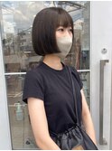 前上がりボブ×オリーブベージュ