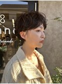 ショートボブパーマ20代30代40代イヤリングカラー大人可愛い