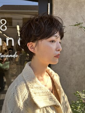 サンド 表参道(sand) ショートボブパーマ20代30代40代イヤリングカラー大人可愛い