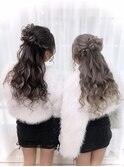 ゆるふわおだんごハーフアップ☆