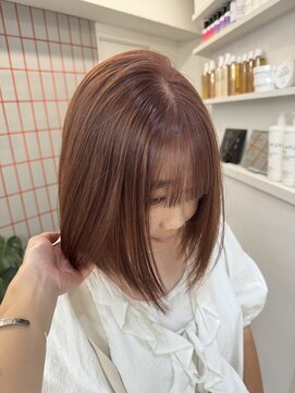 ペレ 渋谷(PELE) デザインカラー/レイヤーカット/ウェットヘア/オリーブベージュ