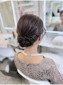 結婚式 二次会 お呼ばれ アップスタイル