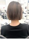 ハイライトバレイヤージュダブルカラーボブカット30代40代      