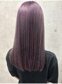 ホワイトグレージュミニウルフチェリーブラウンデジタルパーマ