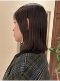 ★マットブラウン/赤みなし/外ハネロブ/切りっぱなし/銀座有楽町