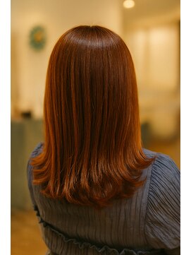 ヘアーケー(hair K) 秋香る、ジューシーカッパー+定番外ハネセミディ