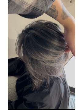 空 バレイヤージュ/白髪ぼかしハイライト/ハイライト