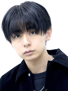 アーリー(Ali'i) 韓国マッシュシースルーバングブルーブラックストレートパーマ