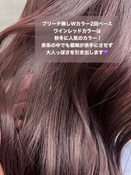 イエベ秋ブルベ夏高発色ブリーチ無しダブルカラーワインレッド