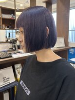 ルイ(ROUIS produced by LUCK 津田沼)&nbsp;デザインカラー/ラベンダー/ダークブルー/ブリーチ/ボブ