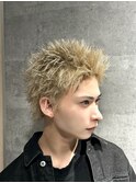 スパイキーショート ブロンドカラー 鹿児島メンズ 