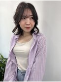 小顔ひし形 レイヤーカット 透明感カラー