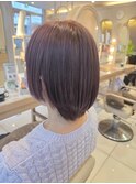 ミルクティーブロンド/ダークブルー/デジタルパーマ/小田原