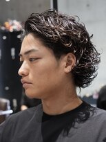 メッツ 原宿(METS)&nbsp;MEN'S/ミディアム×オールバックパーマ/メンズパーマ
