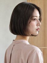 モト 船橋(moto)&nbsp;韓国ミニボブ切りっぱなし上品艶髪ダークグレージュ横顔船橋