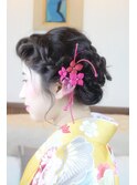 前髪編みこみポンパ