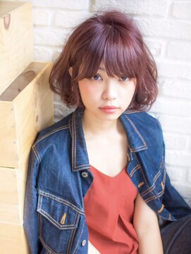 ロンドフルール 大宮東口(Lond fleur) 【Lond fleur 山本翔一郎】ワインレッドカラーのツヤ感ボブ