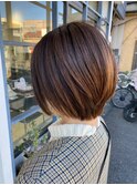 大人ショートボブxコンパクトショート 艶カラー 20代30代40代