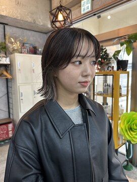 シールドヘアー 沖縄 新都心(C'LD Hair) 【C’LD 】ぷつっとボブ/イヤリングカラー/ホワイトベージュ