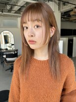 ディッセンバー 神宮前(December) ワイドバング/切りっぱなし/オレンジベージュ