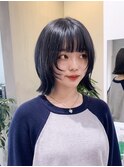 ウルフレイヤーボブ韓国ヘア顔まわりベージュカラー大宮美容室