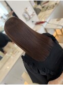 大人可愛いナチュラルブラウン×エアストレート