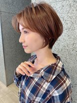 アールヘアーデザイン 千種(r hair design) 小顔見せショートベージュカラーブリーチしない透明感カラー