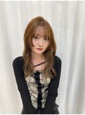 マロンベージュ×顔周りレイヤー