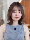 ミルクブラウン/20代30代大人かわいい/ミディアムレイヤー