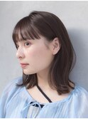 小顔 ネビージュ ボブルフ レイヤー ミディアム グレージュ