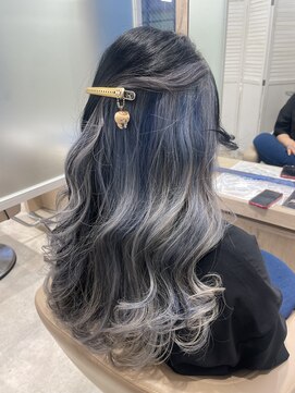 アース 菊名店(HAIR&MAKE EARTH) アンブレラカラー ブルーメッシュ