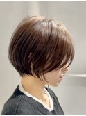 別府ショートボブ顔まわりレイヤーカット髪質改善カラー30代