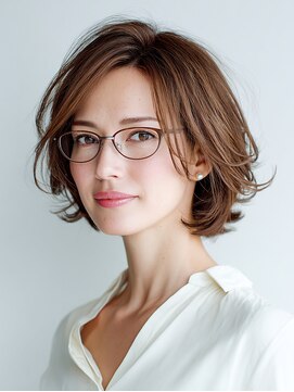 ビフィーノ リルネ(Bifino Rilune) 知的さにやわらかさを添えるメガネ映えショート