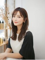 リュドール 名駅(Rue D'or)&nbsp;ミディアムレイヤーダークブラウンレイヤーボブ顔まわりレイヤー