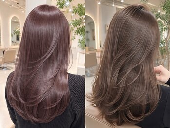 ジゼル ビエラ博多テラス店(GiseL)の写真/【博多駅3分】ブリーチなしで叶える透明感カラー♪ダメージを抑えて上品な大人の艶髪へ【博多/髪質改善】