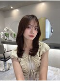 鎖骨下ミディアムレイヤー/ショコラベージュ