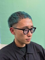 ワッツアップ 下北沢(What's up) ベリーショート×ターコイズ×ブラックデザイン