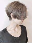 【モリオ原宿】前下がりショートボブ前髪なしグレージュ
