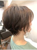パーマショート/30代40代50代/簡単スタイリング