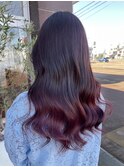 ピンクブラウンダブルカラーくびれロング