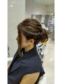 サイド編み込みアップ