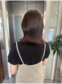 大人ピンクバイオレット切りっぱなしぱつんとロブ