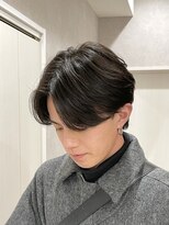 メレ 仙台(Mele)&nbsp;メンズアッシュブラックカルマパーマミディアムセンターパート