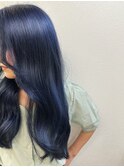 透明感抜群♪ダブルカラーブリーチネイビーカラー