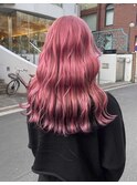 ピンクとブラックでアンブレラカラー/ツートンヘア/ダブルカラー