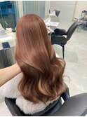 暖色ベージュ/韓国ヘア/艶カラー